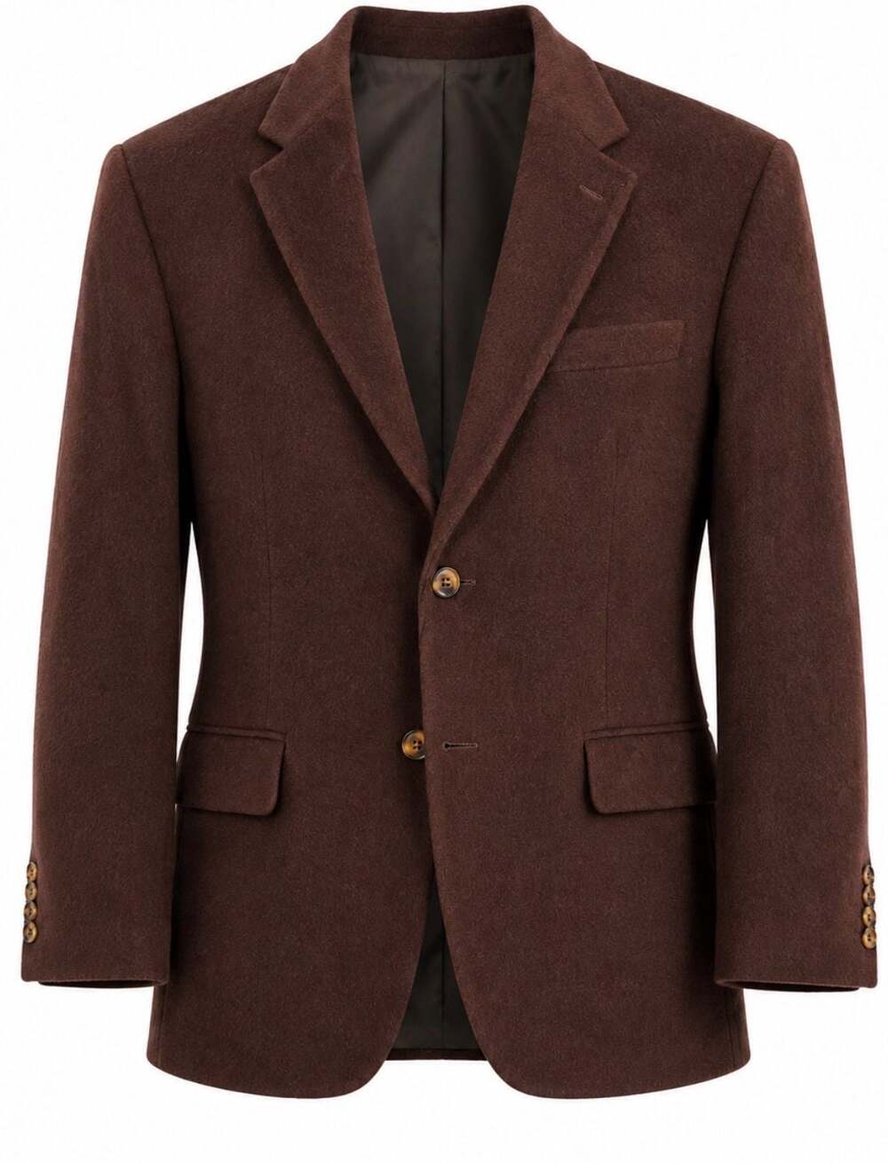 Mens 100% Pure Cashmere Brown Classic Blazer 2 Button Suit Jacket Coat